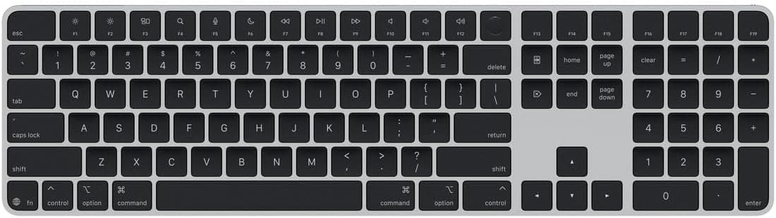 Apple Magic Keyboard with Touch ID and Numeric Keypad, Black Keys, product photograph