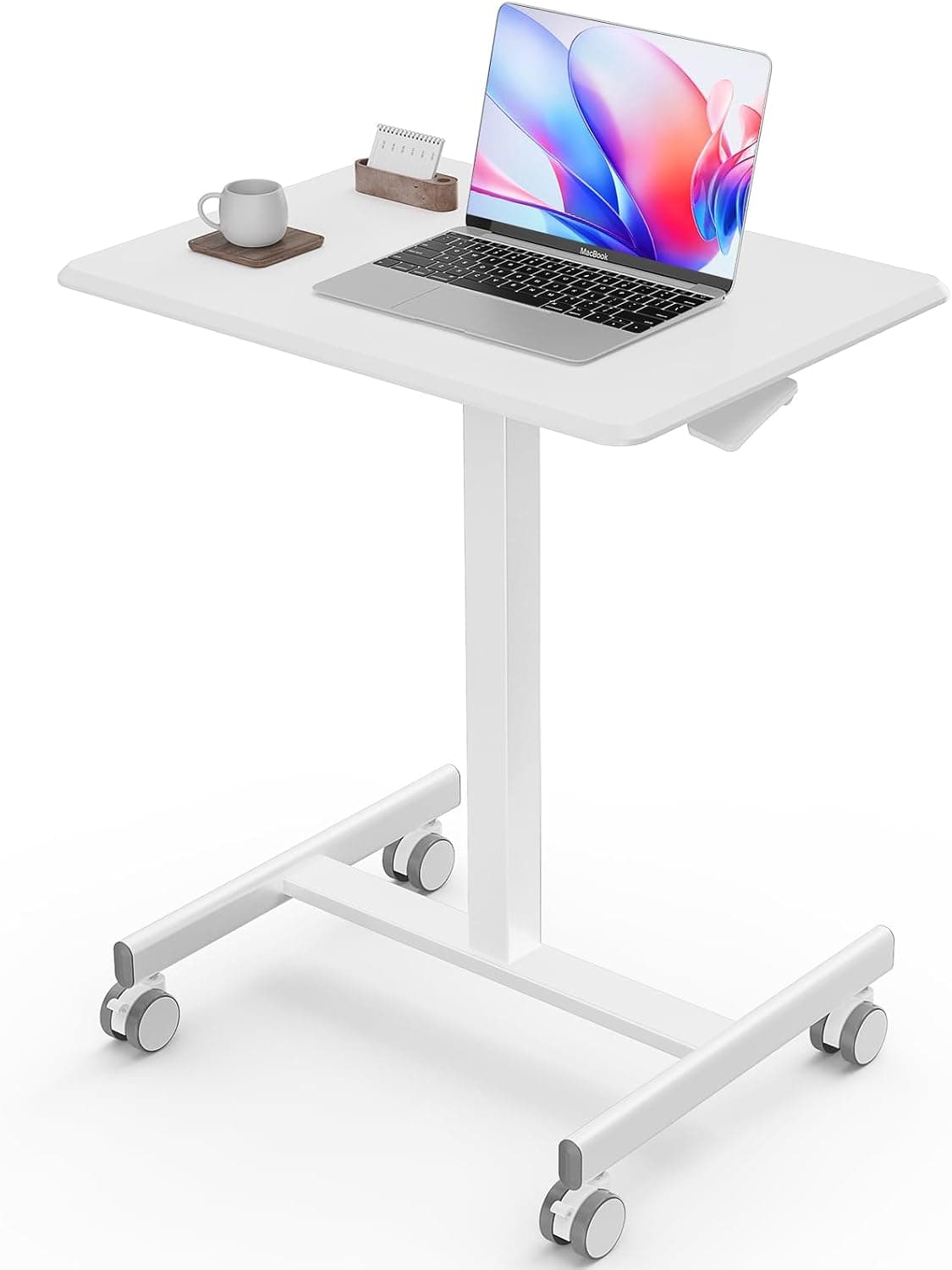 Sweetcrispy Mobile Rolling Desk, White, product photograph