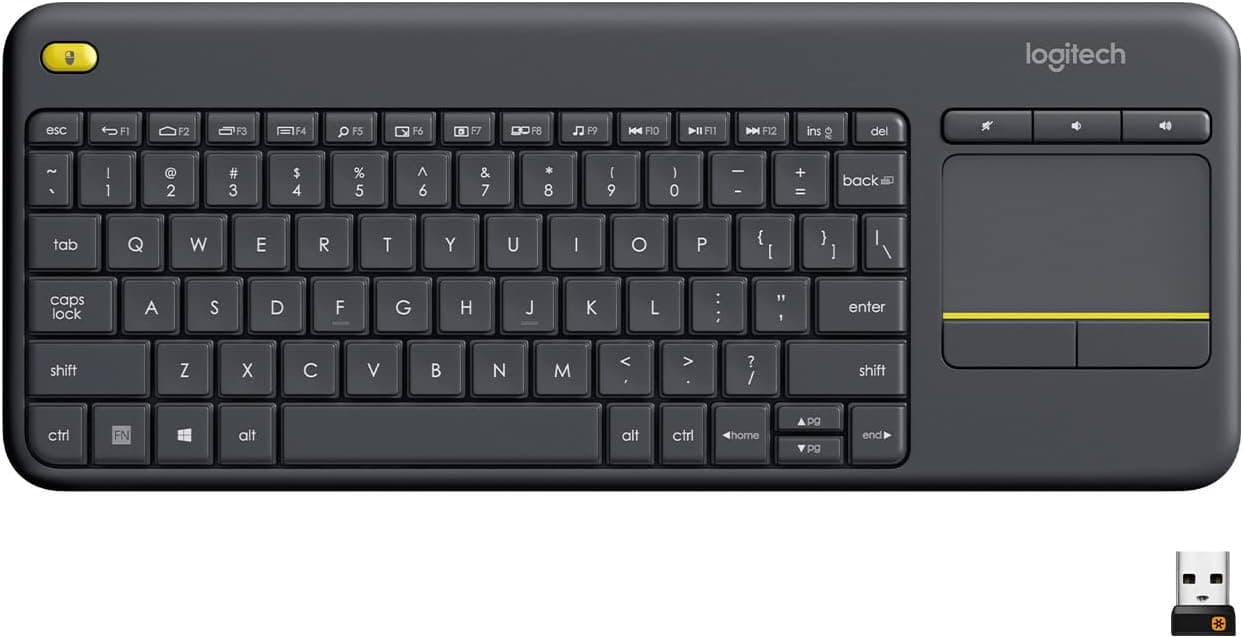 Logitech K400 Plus Wireless Touch Keyboard, Black, product photograph