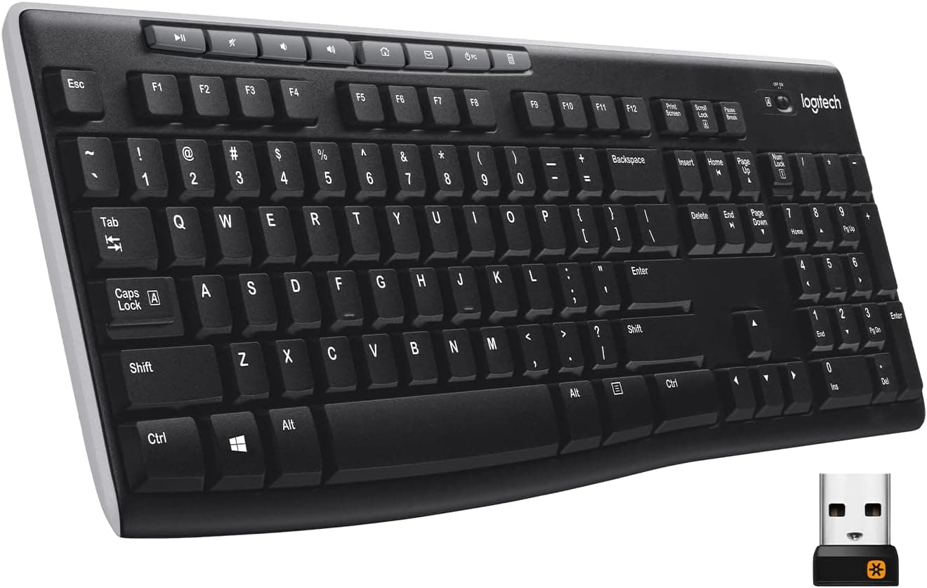Logitech K270 Full Size Wireless Keyboard, Black, product photograph