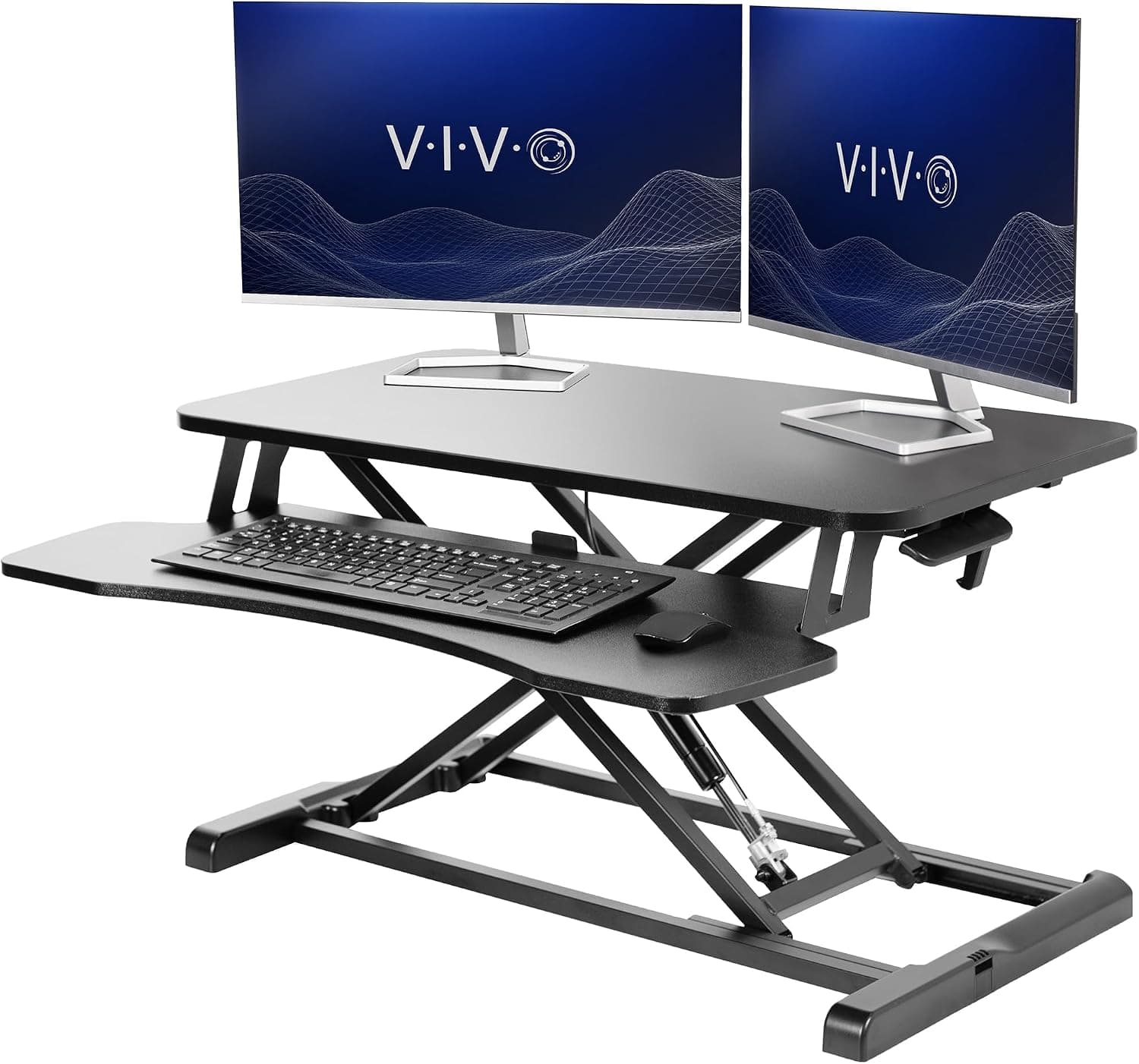 VIVO Standing Desk Converter DESK-V000K, 32 inch, Black, product photograph
