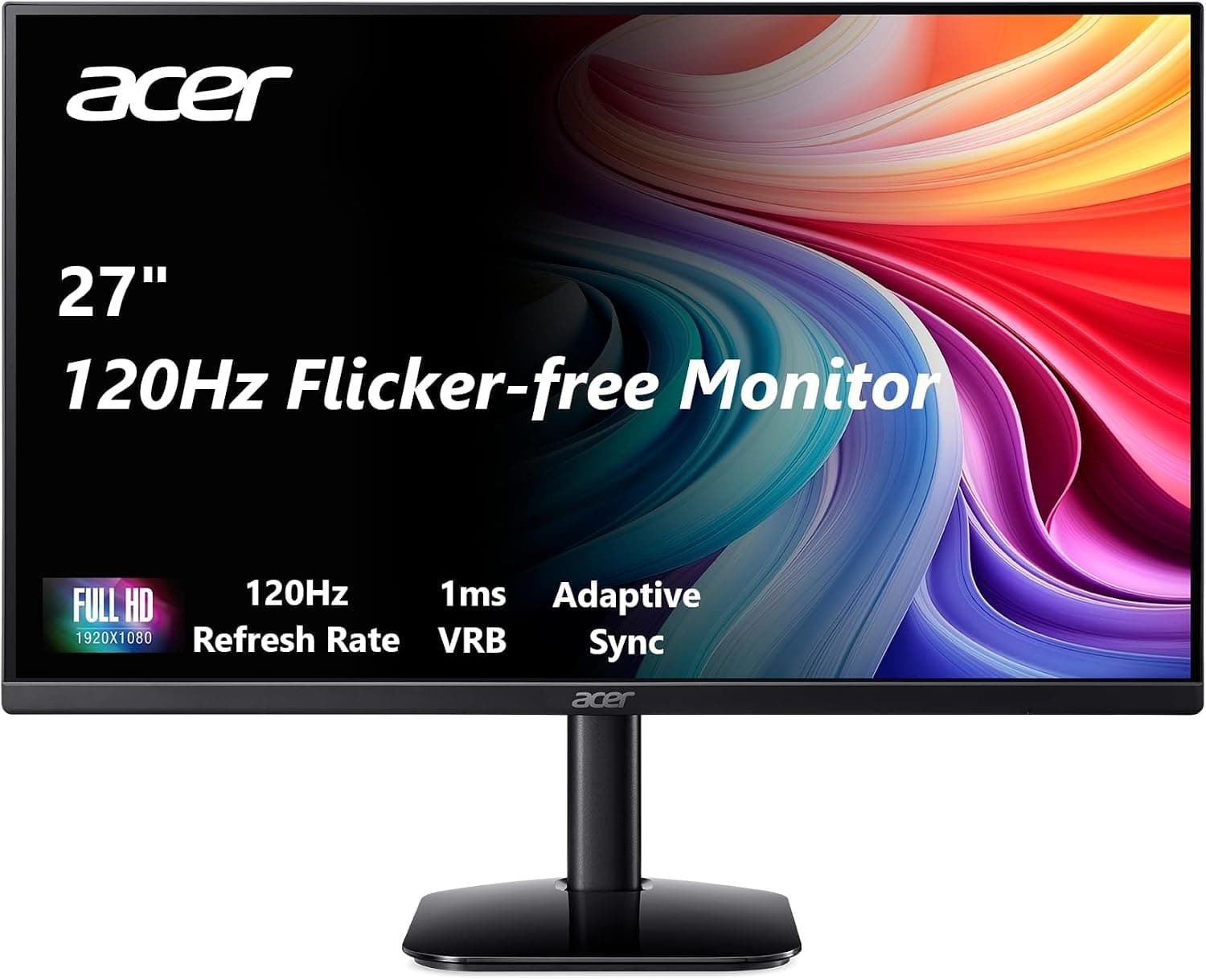 Acer 27-inch Gaming Monitor KB272 G0bi, FHD IPS, product photograph