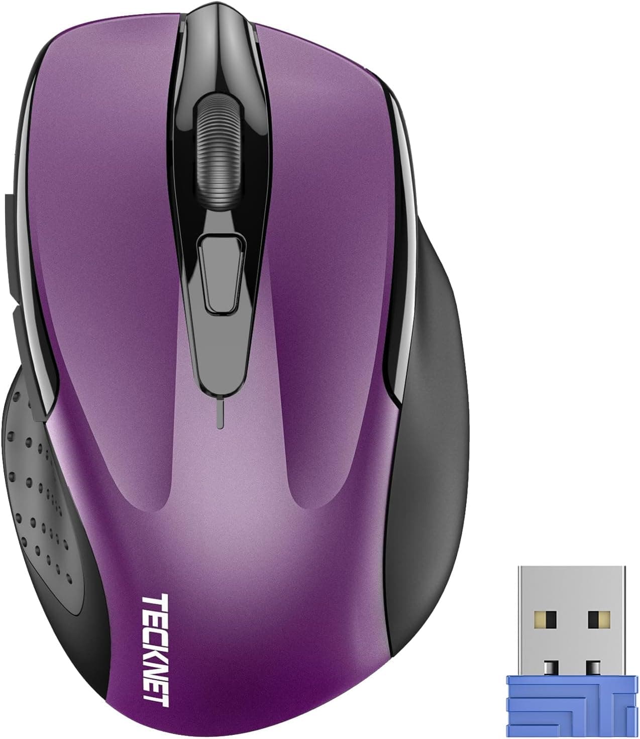 TECKNET Ergonomic Wireless Mouse, Purple, product photograph