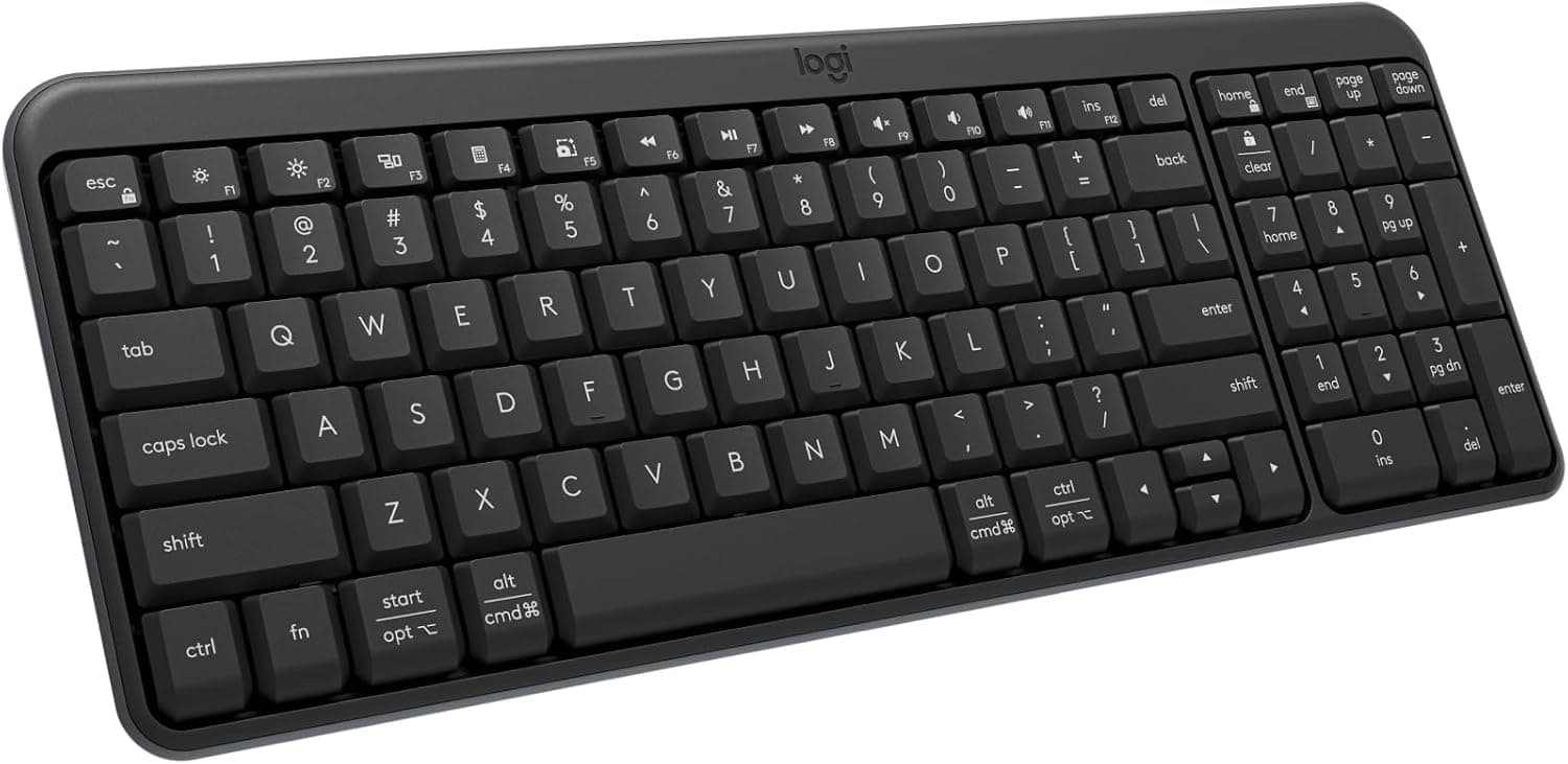 Logitech K250 Compact Wireless Bluetooth Keyboard, Graphite, product photograph