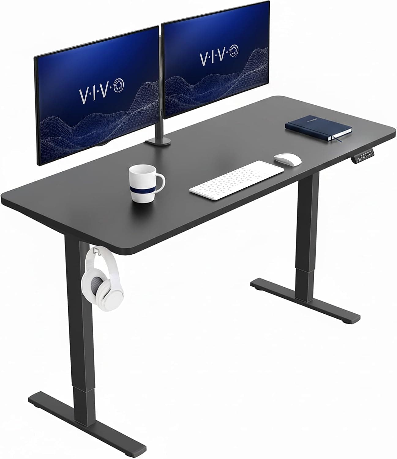 VIVO Electric Standing Desk DESK-KIT-1B6B, 60x24 inch, Black, product photograph